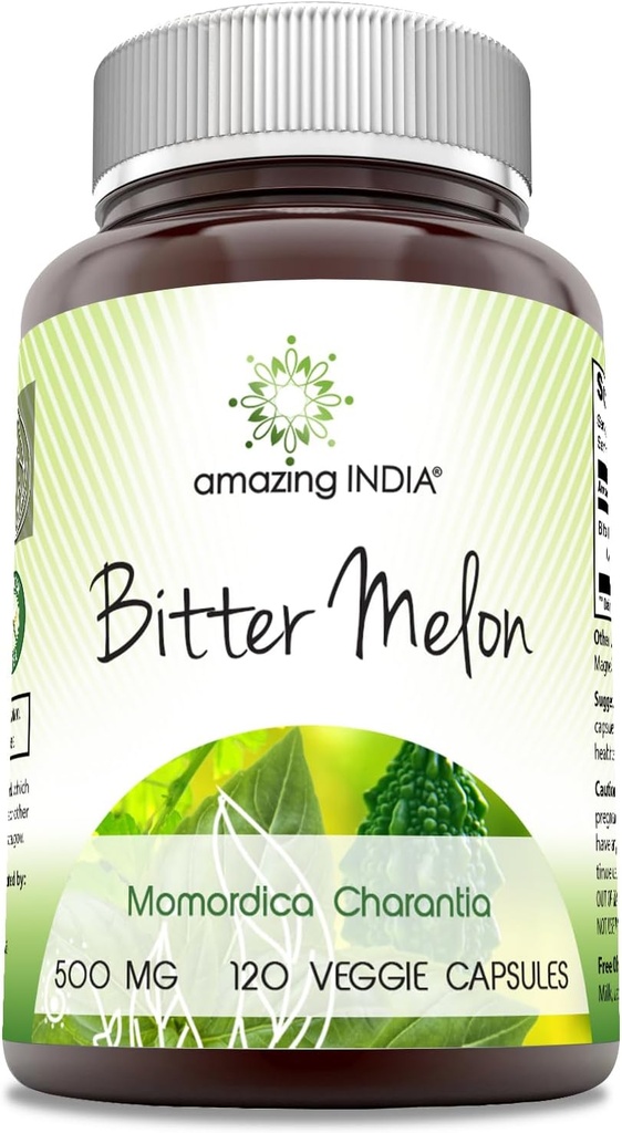 Amazing India Bitter Melon 500 mg 120 κάψουλες λαχανικών συμπλήρωμα 