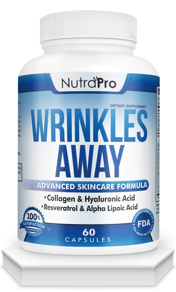NutraPro Anti Wrinkle και Ageless Δερματικές Βιταμίνες - Δερματική Επισκευή Συγκρότημα για την Επισκευή του δέρματος με Collagen & Resveratrol & Alpha - Lipoic Acid & Hyaluronic Acid Συμπλήρωμα για την Ανανέωση του Δέρματος