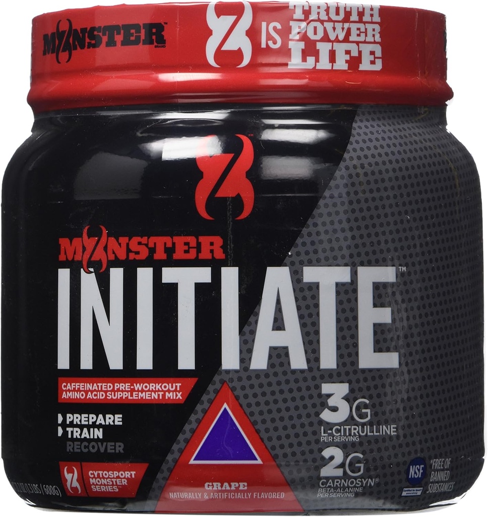 Cytosport Monster Initiate Διατροφικό Ποτό, πριν από την προπόνηση σε σκόνη, Grape Γεύση, 600 Gram (30 υπηρεσίες)