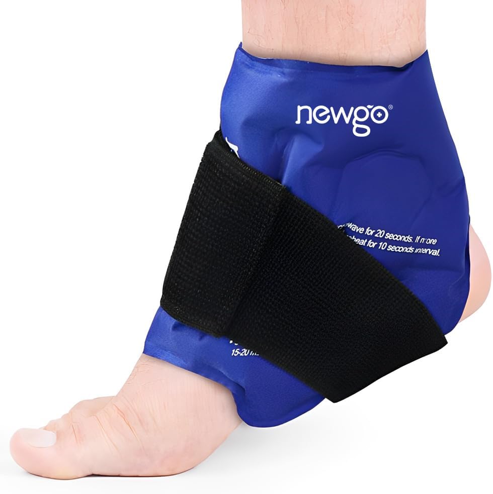 NEWGO Ankle Ice Pack Wrap for Strained Relief, Ice Pack for Ankle Inuries Reuseable, Ψυχρή Θεραπεία για Ankles Swelling, Post Surgery Recovery - Blue