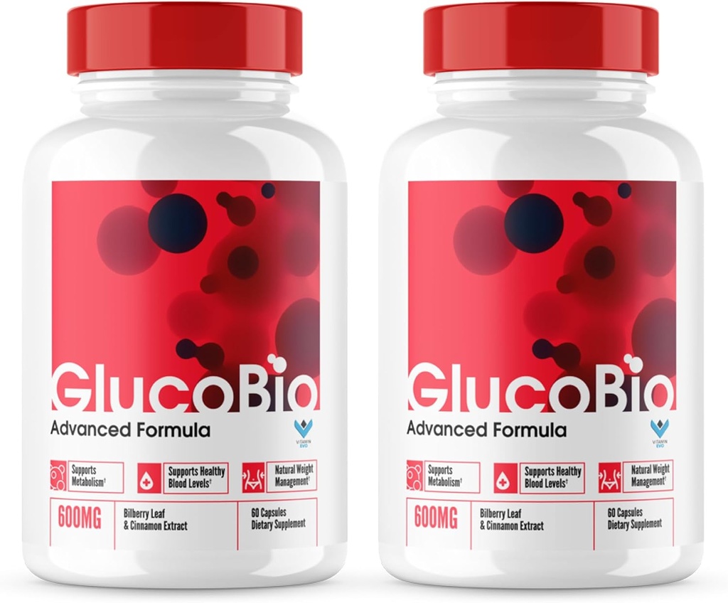 (Επίσημη 2 συσκευασία) Glucobio κάψουλες, Gluco Bio χάπια υποστήριξης αίματος Advanced Formula, GlucoBio όλα τα φυσικά συστατικά, Glucabio μέγιστη δύναμη, Glucbio, Glucobio αίμα, Glycogen υποστήριξη (120 Caps)