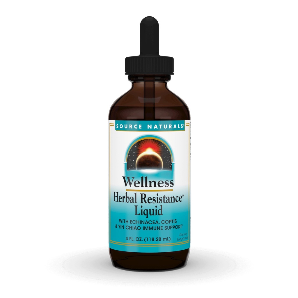 Source Naturals Wellness Herbal Resistance Liquid Immune Defense Supplement and Immunity Booster with Echinacea, Elderberry και Yin Chiao - 4 Fluid Oz