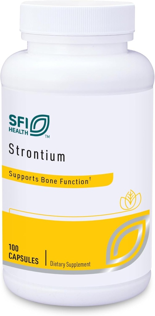 Klaire Labs SFI Health Strontium - Hypoallergenic 300 Milligrams Bioavailable Strontium Citrate for Bone & Tissue Support (100 Capsules)