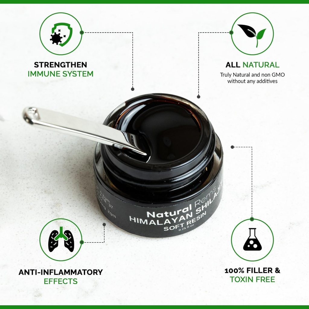 Natural Rems Organic Shilajit - Shilajit Καθαρά Ιμαλάια Βιολογικά - Pure Shilajit Fulvic Acid Supplement - Shilajit Energy and Focus Supplement - Ολιστική Συμπληρώματα Υγείας...