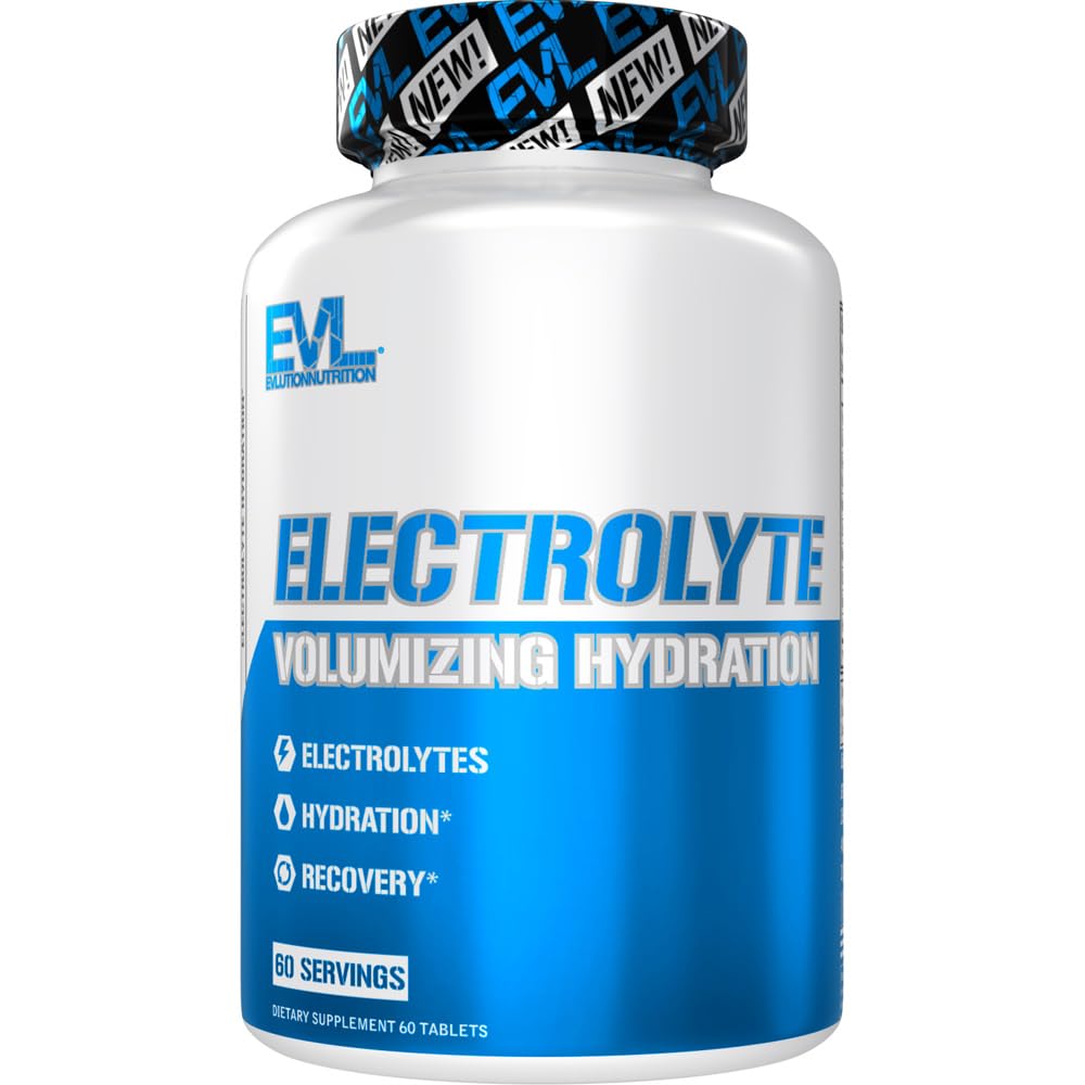 Διατροφή Evlution Volumizing Electrolyte Hydration Tablets - Rapid Rehydration Supplement - Recharge and Recover - Περιέχει 8 Ηλεκτρόλυτα Κλειδιού - Vegan, Gluten-free, και Keto Friendly - 60 Υπηρεσίες