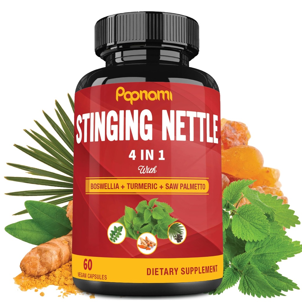 Κάψουλες εκχυλίσματος Stinging Nattle με Boswellia, Turmeric & Saw Palmetto - 2 Μήνες Προσφορά για Κοινή, Διαχείριση Σώματος, Δέρμα, Μαλλιά & Ανοσία
