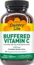 Country Life Buffered Vitamin C 1000mg με Βιοφλαβονοειδή, Ασβέστιο, Μαγνήσιο, Κάλιο - Ανοσοποιητική Υποστήριξη, Κάψουλες Vegan, Χωρίς Γλουτένη, Απαλό στο στομάχι - 100 δισκία