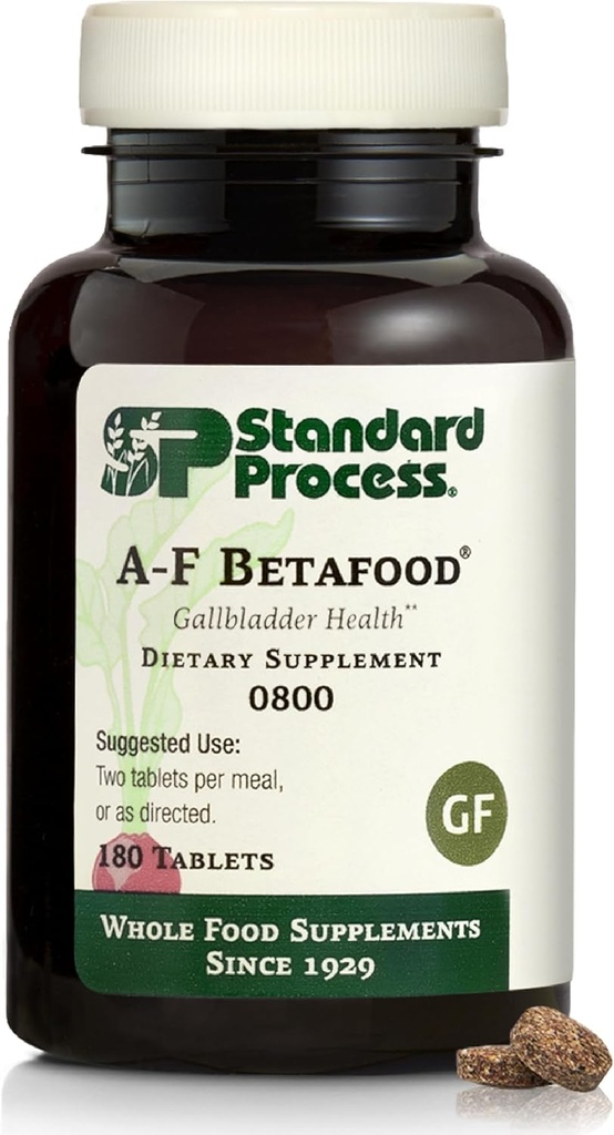 Τυποποιημένη διαδικασία A-F Betafood Gallbladder Health Συμπλήρωμα Διατροφής - Χωρίς γλουτένη, μη γαλακτώδη, & μη-Σόγια - λειτουργία της χοληδόχου κύστης & φροντίδα ήπατος - 360 Tabletισκία