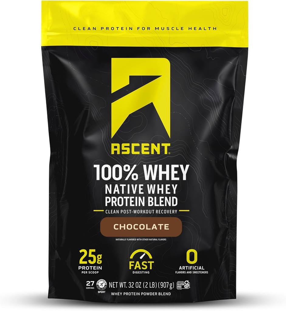 Ανύψωση 100% Whey Protein Powder - Post Workout Whey Protein Isolate, Zero Artificial Flavors & Sweeteners, Gluten Free, 5.5g BCAA, 2.6g Leucine, Essential Amino Acids, Σοκολάτα 2 lb