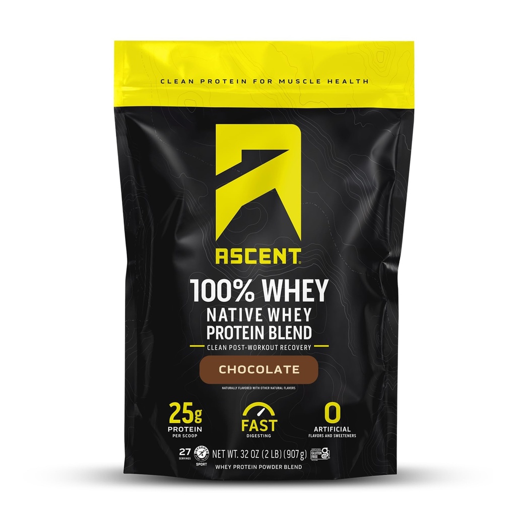 Ανύψωση 100% Whey Protein Powder - Post Workout Whey Protein Isolate, Zero Artificial Flavors & Sweeteners, Gluten Free, 5.5g BCAA, 2.6g Leucine, Essential Amino Acids, Σοκολάτα 2 lb