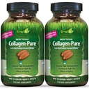 Irwin Naturals Deep Tissue Collagen-Pure – 80 Liquid Soft-Gels – Advanced Hydrolyzed Collagen + Joint & Skin Nourishment - 2 Pack
