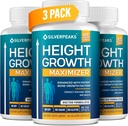 SILVERPEAKS Growth Capsules to Grow Taller - Height Growth Maximizer with Calcium for Bone Strength - Made in USA - Natural Get Taller Supplement - Free of Growth Hormone - Pack of 3