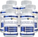 Έρευνα Επαληθευμένο® Thyroid Aid - Optimal Thyroid Function with Iodine, Copper & Zinc - 260 mcg Σελήνιο - 100% Pure - Vegan Friendly - 60 κάψουλες ανά φιάλη - 6 μπουκάλια
