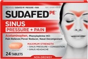 Sudafed PE Sinus Pressure + δισκία ανακούφισης του πόνου, μέγιστη δύναμη, μη- υπνηλία, εξωχρηματιστηριακά θεραπεία ανακούφισης του κόλπου με πόνο Reliever Acetamophen & φαινυλεφρίνη HCl Nasινικό αποσυμφορητικό, 24 ct