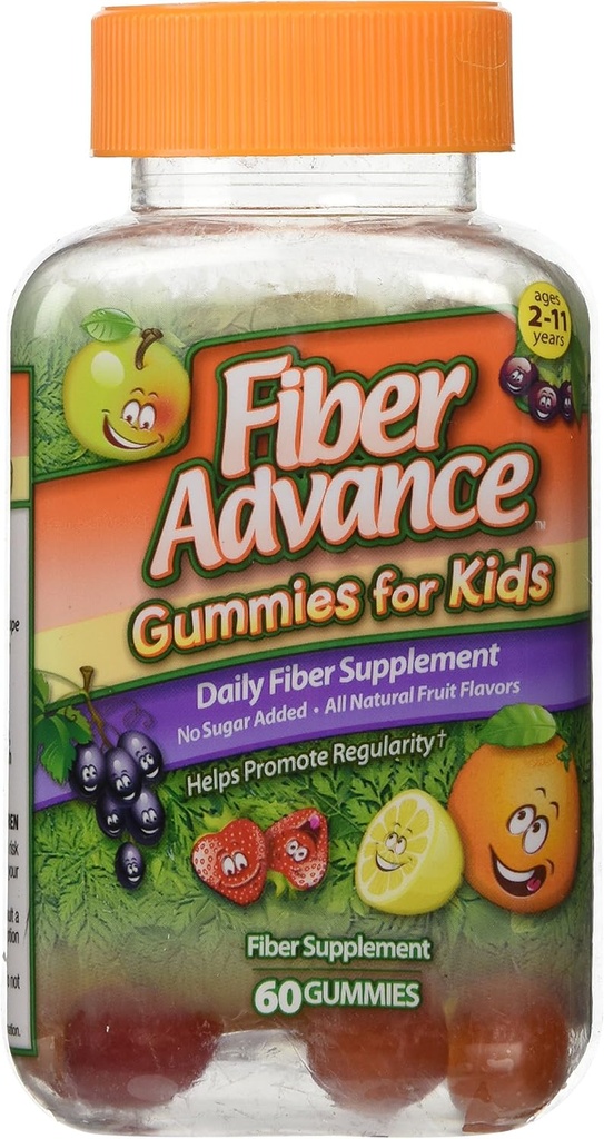 Ίνες Advance Gummies για παιδιά ημερήσιο συμπλήρωμα ινών, 60 καταμέτρηση