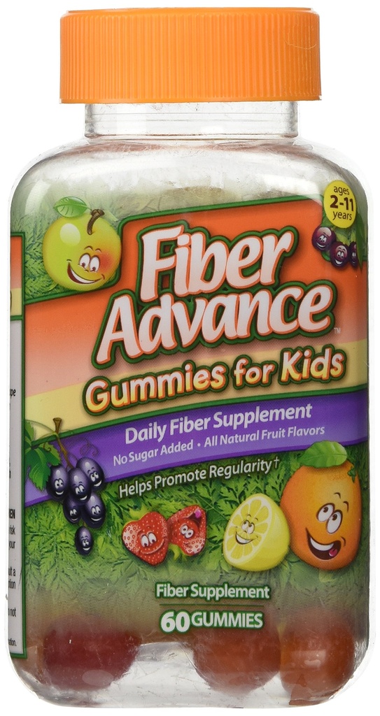 Ίνες Advance Gummies για παιδιά ημερήσιο συμπλήρωμα ινών, 60 καταμέτρηση