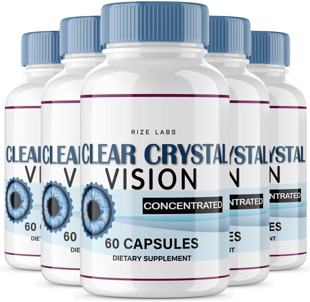 rize labs (5 Pack) Clear Crystal Vision Supplement, Clear Crystal Vision for Thurry Eyes, ClearCrystal Vision to Support Healthy Eye Functions, Clear Crystal Vision Formula Reviews (300 Κάψουλες)