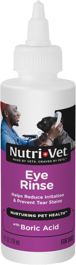 Nutri-Vet Μάτι Ξεπλύνετε για σκύλους, Σκύλος Απομάκρυνση δακρύων, Πλύσιμο ματιών, Αλλεργία Ανακούφιση για κατοικίδια κουτάβια, Κουτάβι Προμήθειες, Κατοικίδια ασφαλή Φόρμουλα, Vet Formulated, Αποτρέπει Λοιμώξεις, 4oz