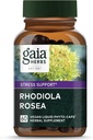 Gaia Herbs Rhodiola Rosea - συμπλήρωμα υποστήριξης στρες Παραδοσιακά για την υποστήριξη της υγιούς Stamina & αντοχής - με σιβηρικό εκχύλισμα ρίζας Rhodiola* - 60 Vegan Liquid Phyto-Capsules (30-Day Supply)