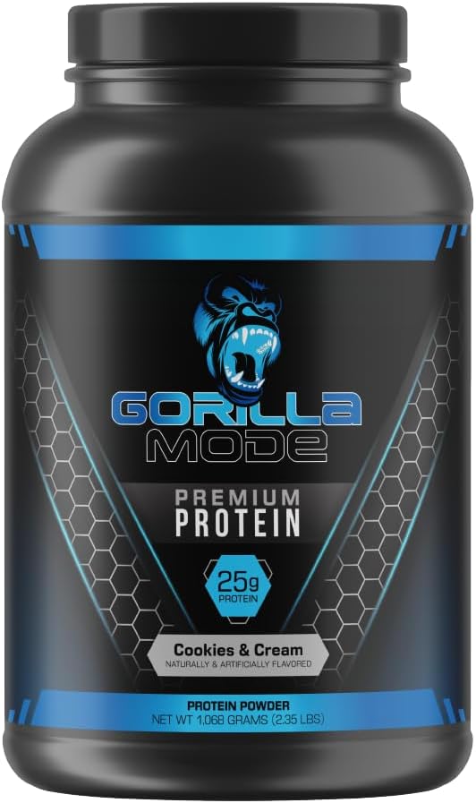 Gorilla Mind Premium Whey Protein - Cookies and Cream, 25 γραμμάρια πρωτεΐνης Whey Isolate & Concent,Recover and Build Muscle (30 Services)