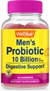 WellYeah Probiotic Gummies for Men with 10 Billion CFUs, Restore Natural Digestive Balance, Reduce Gas, Bloating, and Irribility, Gluten Free, Non-GMO, Vegetarian - 60 Gummies