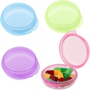 4 Pcs Mini Pill Organizer Μικρό κουτί χάπι χαριτωμένο Φορητή θήκη χάπι για Pocket Purse Travel Αποθήκευση εμπορευματοκιβώτια Earplug περίπτωση Ιατρική συσκευή διανομής βιταμίνης (Blue+Pink+Purple+Πράσινη)