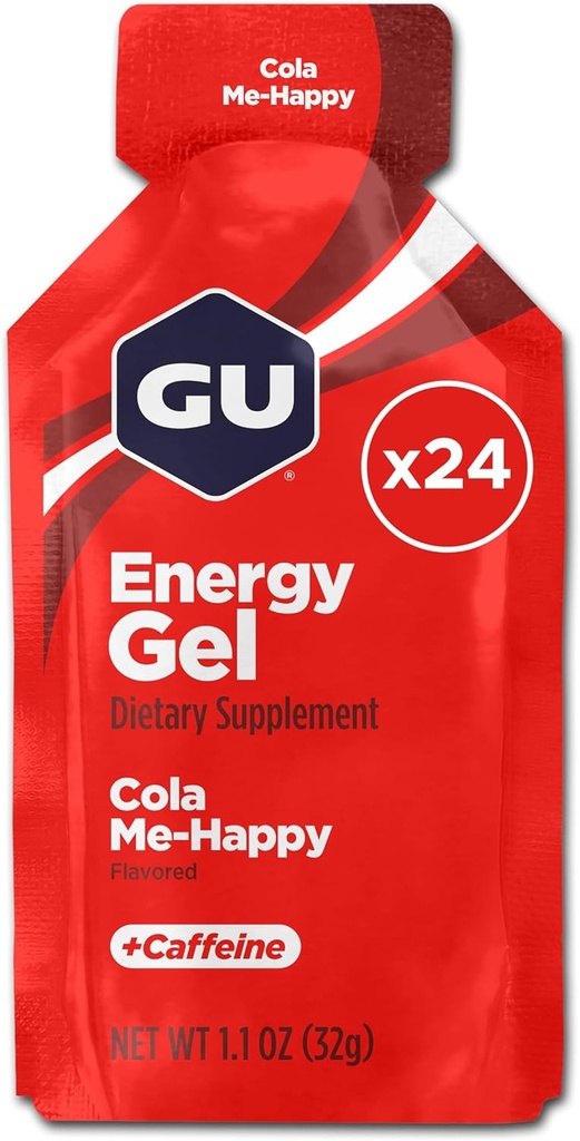 Gel, Vegan, χωρίς γλουτένη, Kosher και ενέργεια χωρίς γαλακτοκομικά για κάθε προπόνηση, 24-Count, Cola Me-Happy