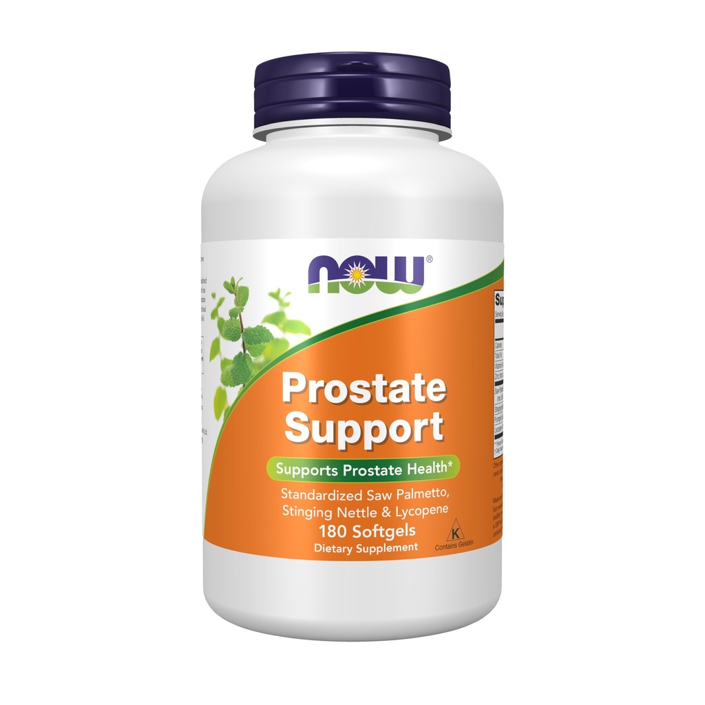 NOW Συμπληρώματα, υποστήριξη Prostate, υποστήριξη Prostate, με τυποποιημένο πριόνι Palmetto, Stinging Nettle & Lycopene, 180 Softgels