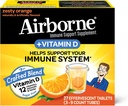 Airborne 750mg Βιταμίνη C με αναβράζοντα δισκία ψευδαργύρου, συμπλήρωμα υποστήριξης ανοσοποιητικών με Ισχυρές Αντιοξειδωτικές Βιταμίνες A C D3 & E - 27 Fizzy Drink Tablets, Zesty Πορτοκαλί Γεύση