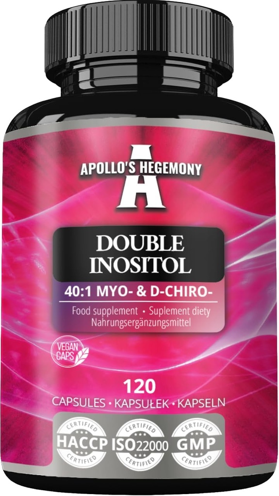 APOLLO'S HEGEMONY Double Inositol 120 Vegan Κάψουλες - Myo-Inositol + D- Chiro-inositol σε Optimal 40:1 Ratio - 615 mg ανά κάψουλα - 4 Μήνες Προσφορά - Βιταμίνη B8 Συμπλήρωμα