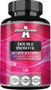 APOLLO'S HEGEMONY Double Inositol 120 Vegan Capsules - Myo-Inositol + D-Chiro-inositol in Optimal 40:1 Ratio - 615 mg per Capsule - 4 Months Supply - Vitamin B8 Supplement