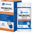 OMOGS Probiotics 120 Δισεκατομμύρια CFUs 18 Strains, 3 Prebiotics & Digestive Enzymes, Helps Digestive, Gut Health, Immune, Υποστηρίζει περιστασιακή δυσκοιλιότητα, Διάρροια & Αέριο - για γυναίκες & άνδρες, 60 κάψουλες