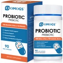 OMOGS Probiotics 180 Billion CFUs 18 Strains, 3 Prebiotics & Digestive Enzymes, Helps Digestive, Gut Health, Immune, Supports Occasional Constipation, Diarrhea & Gas - for Women & Men, 90 Capsules
