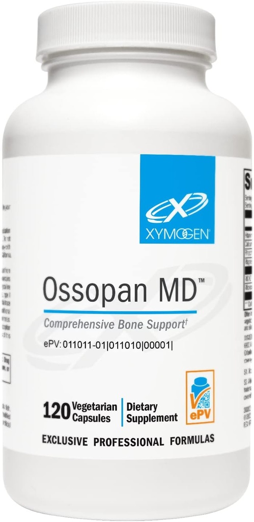 XYMOGEN Ossopan MD - Υποστηρίζει τη δύναμη των οστών + την υγεία των οστών - Συμπλήρωμα ασβεστίου με μικροκρυσταλλικό Υδροξυαπατίτη, Φώσφορο, Βιταμίνη D3 και Μαγνήσιο Malate (120 κάψουλες)