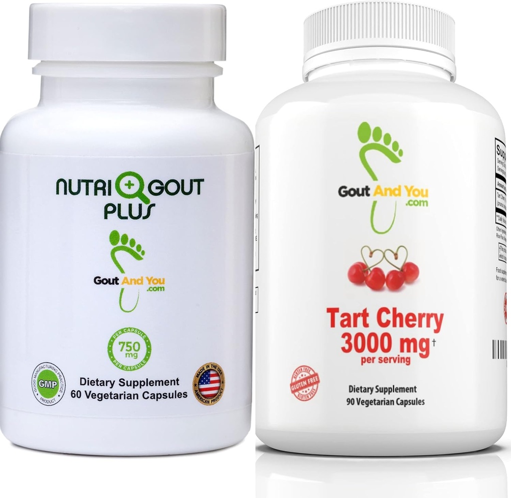Γούτ και σας NutriGout Plus Uric Acid Support and Tart Cherry Extract 3000 mg Bundle