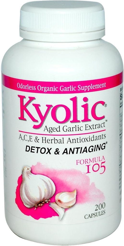 Kyolic Aged Garlic Extract™ Detox and Anti-Aging Formula 105 -- 200 Capsules