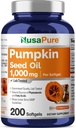 NusaPure Pumpkin Speed Oil 1000mg 200 κάψουλες Softgel (Non-GMO, Soyfree) Φυσικώς Occurring Phytosterols