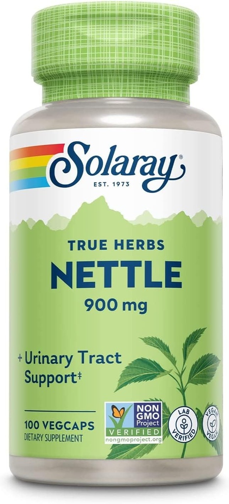 Solaray Nettle Leaf 300mg | Healthy Kidney, Urinary & Prostate Support | Traditional Use for Healthy Allergy Response & Respiratory Wellness | 100 Count | Pack of 2