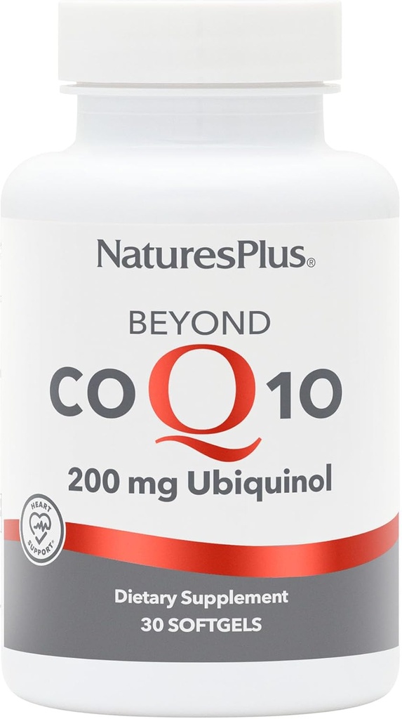 Natures Plus Beyond CoQ10-200 mg Ubiquinol - 30 Easy to Swallow Softgels - Υψηλή ισχύς, συμπλήρωμα υψηλής απορρόφησης, προάγει την υγεία της καρδιάς, αντιοξειδωτικό - 30 εξυπηρετήσεις
