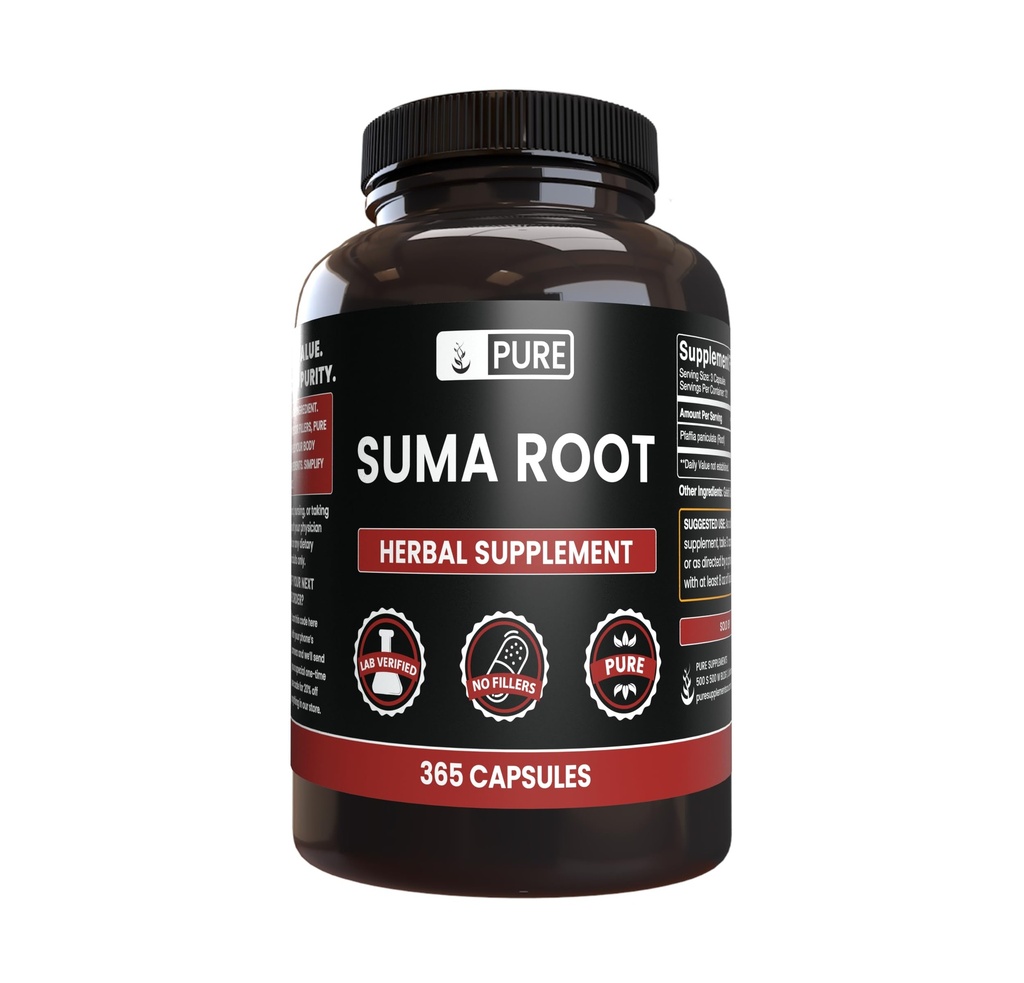 ΑΝΩΤΑΤΑ ΑΡΧΙΚΑ ΣΥΣΤΑΤΙΚΑ Suma Root (365 Κάψουλες), Χωρίς Μαγνήσιο ή Ρύζι Fillers, Πάντα καθαρό, Εργαστήριο Επαληθευμένο