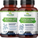 Zazzee Citicoline CDP Choline Κάψουλες και Alpha GPC Choline Κάψουλες
