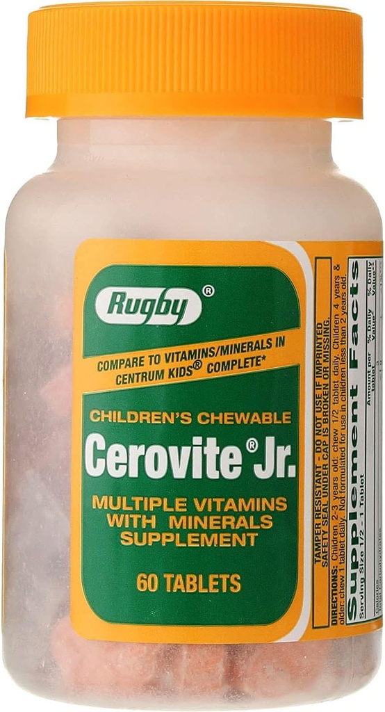 Rugby Cerovite Jr. Παιδικό μασώμενο 60 καρτέλες