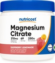 Nutricost Μαγνήσιο Κιτρικό Σκόνη (Λεμονάδα Raspberry, 250 γραμμάρια)