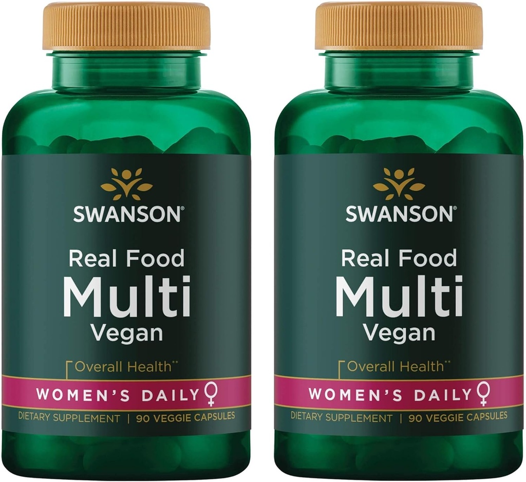 Real Food Multivitamin Multimineral Γυναικεία Πολυβινυλική Υγεία Γυναικεία Ουροτραχύ στρες Ανταπόκριση Οστού Δερμάτινα Καρφάκια Υποστήριξη συμπλήρωμα Vegan Γλουτένη-ελεύθερο χωρίς γλουτένη-GMO 90 κάψουλες Veg Caps (2 Pack)