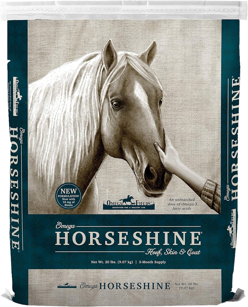 Omega Horseshine The Omega 3 Supplement, Helps Maintain a Shiny Healthy Coat, 20 lb, Brown