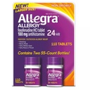 Allegra 24 ώρες Indoor and Outdoor Allergy Relief 180mg 55 δισκία, Συσκευασία 2 (110 ct.)