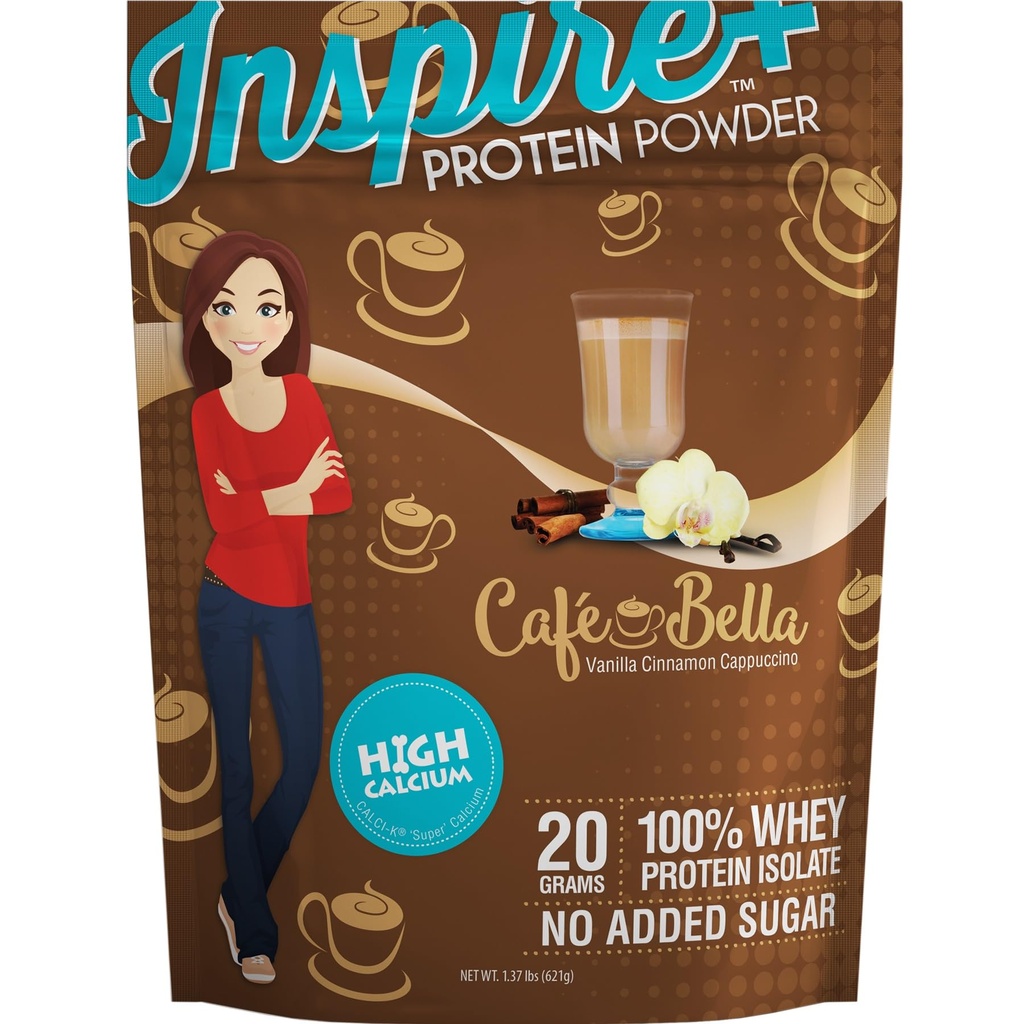 Bariatric Eating Inspire Cafe Bella Vanilla Cinnamon Cappuccino Sugar-Free 20g Whey Protein Isolate Powder (20 μερίδες)