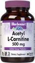 Bluebonnet Διατροφή Acetyl L-Καρνιτίνη, Μεταφορές Λιπαρά Οξέα, Ενισχύει Κυτταρική Ενέργεια, Χωρίς Σόγια & Γλουτένη, Kosher Certified, Vegan, 30 Καψάκια λαχανικών, Λευκό, 500mg