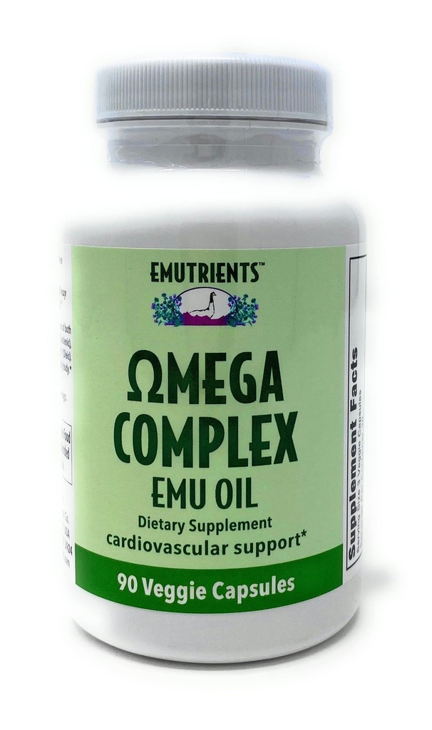 Montana Emu Ranch - Emutrients Omega Complex Emu Oil 750mg (90) Veggie Caps - Συμπλήρωμα διατροφής για καρδιοαγγειακή υποστήριξη* - Omegas 3, 6, 7, και 9