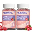 Cranberry Gummies 1000mg, Cranberry Συμπληρώματα για τις γυναίκες, με D-Mannose 250mg, Womens Probiotic Gummies, Urinary Tract Health, Cranberry Flavor, NO GMOs, 60 Count (Pack of 2)